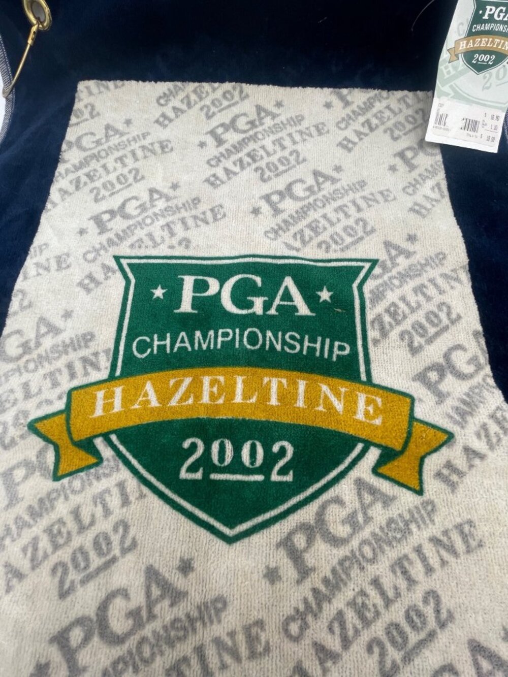 PGA Championship 2002 Hazeltine Golf Towel By Devant - Navy & Beige 25" x 16" - Picture 1 of 8